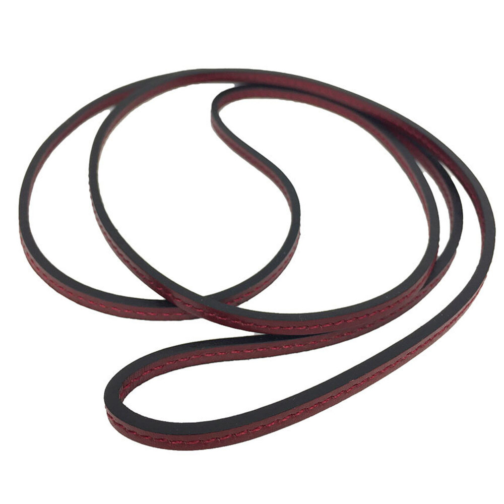HERMES Red Leather Lanier Necklace